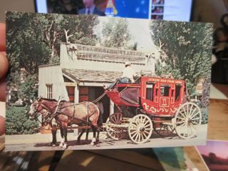 Vintage Old Postcard Wyoming Jackson Hole Stagecoach Station Lee & Giles Horses