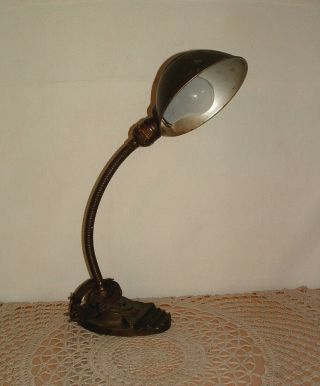 Antique Art Deco Eagle Gooseneck Desk Lamp With Shade Vintage