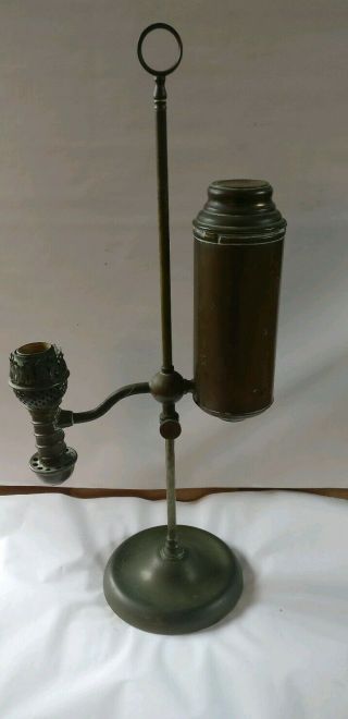Antique 1870s Manhattan Brass Co.  Student Kerosene Lamp