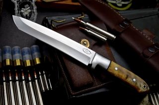 Cfk Handmade D2 Custom Sheep Horn Large Hybrid - Shogun - Tanto Hunter Blade Knife