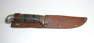 Western Field Vintage Hunting Knife with Leather Sheath Made in U.  S.  A.  T 2