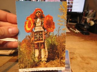 Vintage Old Postcard North Carolina Cherokee Indian Reservation Dennis Wolfe Man
