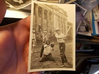 Vint Snapshot Photo,  Teenage Boys In Classic American Baseball Shot