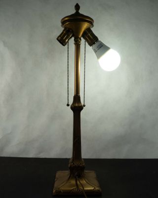 Pittsburgh reverse painted rose lamp with chipped ice finish.  c.  1920 2