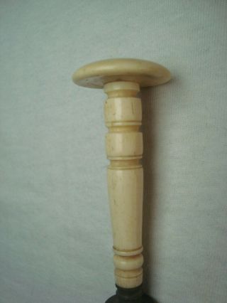 Antique Victorian bovine bone handle brass wax seal 3
