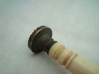 Antique Victorian bovine bone handle brass wax seal 5