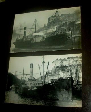 2 X 1920 Bristol Cargo Steamships At Hotwells Pine & Amiens Real Photo Postcards