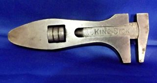 Vintage 6 " King Dick Adjustable Spanner Bicycle Wrench War Colored