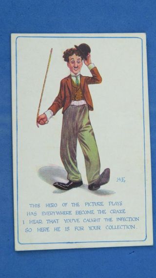 A E Arthur English Comic Postcard 1910s Charlie Chaplin Cinema Pictures Film
