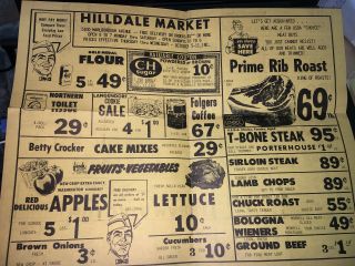 Vtg Hilldale Market San Diego California Grocery Ad Richard Merrill Langendorf C