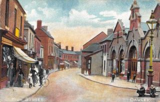 Dawley England High Street Antique Postcard J80036