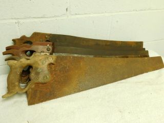 Vintage untouched 5 piece H.  DISSTON & SONS hand saw selection (3) 8
