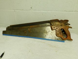 Vintage Untouched 5 Piece H.  Disston & Sons Hand Saw Selection (2)