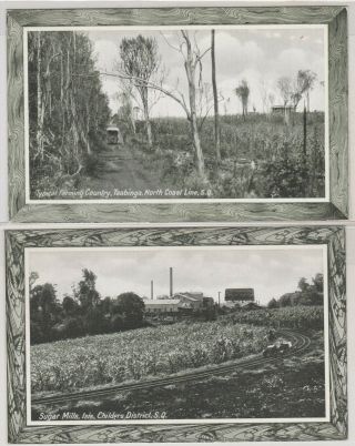 Vintage Postcard 2x Q.  I.  T.  Bureau Childers Mill &typical Farming S.  Coast Qld