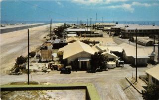 Johnston Island Atoll Nr Hawaii 1950s Postcard Aerial View Navy Air Base Station