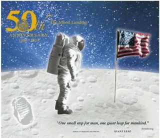 Us Apollo 11 50th Anniversary 2019 Giant Leap Engraved Print: