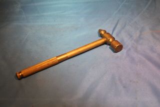 Vintage Brass Jewelers / Machinist Hammer w/ nesting screwdriver 7 1/2 