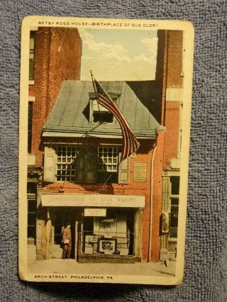 Vintage Postcard Betsy Ross House,  Birthplace Of Old Glory,  Philadelphia,  Pa.