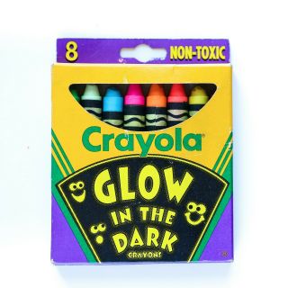 Vtg 1994 Cib Crayola Glow In The Dark Crayons Collectible Htf Rare