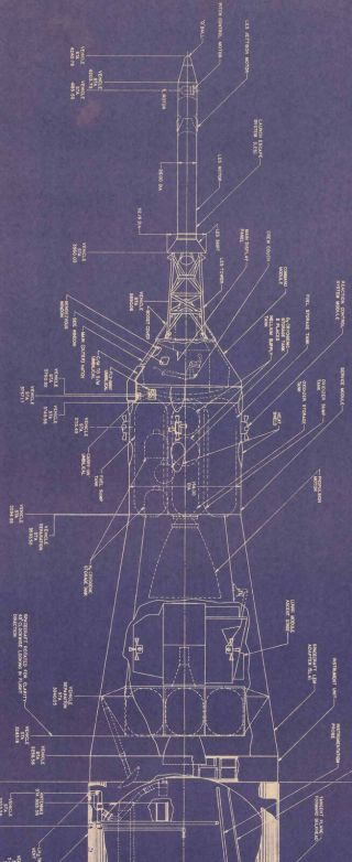 Saturn V 1:72 Scale Nasa Apollo Rocket Blueprint 6 Feet Tall