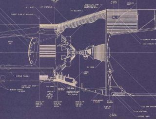 Saturn V 1:72 scale NASA Apollo Rocket Blueprint 6 Feet Tall 3