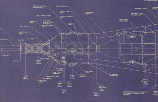 Saturn V 1:72 scale NASA Apollo Rocket Blueprint 6 Feet Tall 4