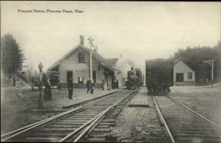 Princeton Depot Ma Rr Train Station Depot C1910 Postcard