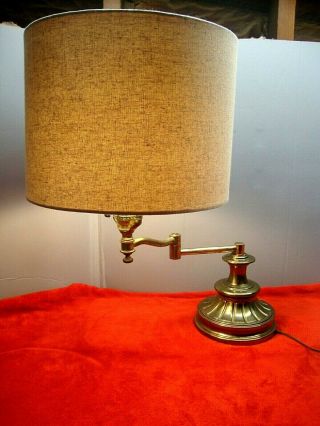 Vintage Stiffel Table Lamp Rare Swivel Brass Piano Banker Desk