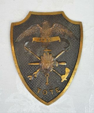 Rare Antique Masonic Plaque Improved Order Of Red Men Redmen Tote F.  F.  &c.
