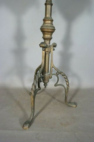 Ca.  1910 Antique EDWARDIAN Era ENGLISH CASTLE Style BANQUET LAMP Old OIL LIGHT 5