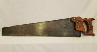 Antique 20 " Disston D - 7 Crosscut Panel Saw W/ Nib Collect Or Use