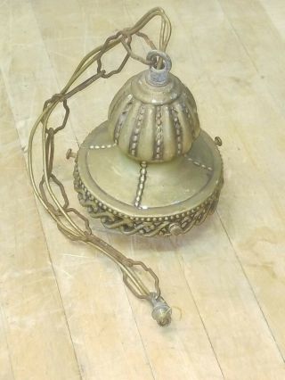 Vintage Brass Bronze Ceiling Cap Canopy Chain Lamp Chandelier Part Antique