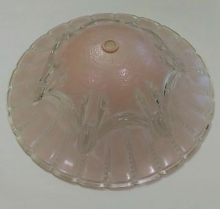 Vintage Ceiling Fixture Globe / Art Deco / Pink & Clear Glass