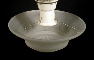 1930s Vintage PORCELIER Pendant Light CEILING FIXTURE Porcelain Frosted Glass 3