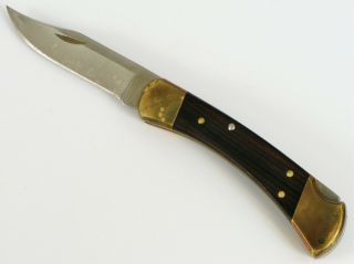 Vintage Buck Made In Usa 110 Folding Single Blade Pocket Knife Leather Sheath