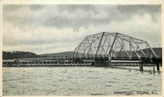 1908 Jersey Photo Postcard: Scene Of Drawbridge,  Oceanic,  Nj D.  P.  O.