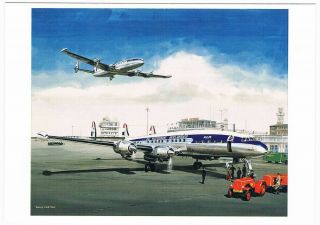 Postcard Klm Lockheed Constellation - Not Airline Issue - Airport Aviation