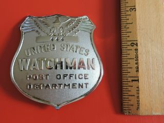 Rare Postal Mail Watchman Security Us Post Office Department Badge 444 Tdbr