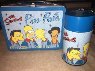 The Simpsons Neca Pin Pals Metal Lunchbox With Thermos (2001)