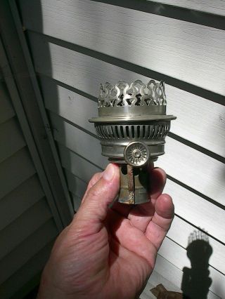 Scarce Old Small C.  1900 Nickel Plated Rayo Junior Antique Oil Lamp Burner