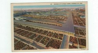 Mo Kansas City Missouri Antique Linen Post Card Stock Yards View
