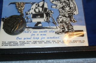 Vintage Scarce NASA Apollo 11 First Man on the Moon Commemorative Medallion 3