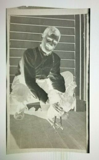 Vintage Photo Negative Film Man Holding A Chicken 2