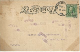 Advertising Postcard 1910 Calendar The Citizens National Bank Meyersdale,  PA 2