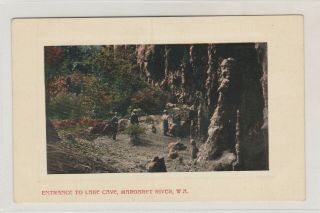 Vint Postcard Entrance To Lake Cave Margarat River Western Australia 1900s