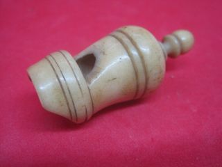 Antique Carved Whistle And Wood