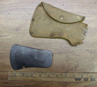Vintage Unbranded Camp Axe Head,  1lb.  0.  1oz. ,  5 - 1/16 ",  Wsheath & Pitting As Pictured