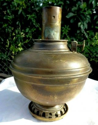 Antique Vintage Brass Hanging Lamp Oil Kerosene For Restore Parts Repair