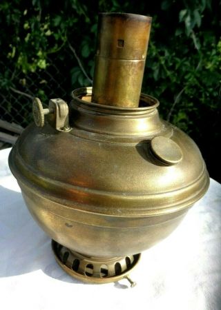 Antique Vintage Brass Hanging Lamp Oil Kerosene for restore parts repair 2