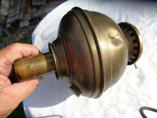 Antique Vintage Brass Hanging Lamp Oil Kerosene for restore parts repair 3